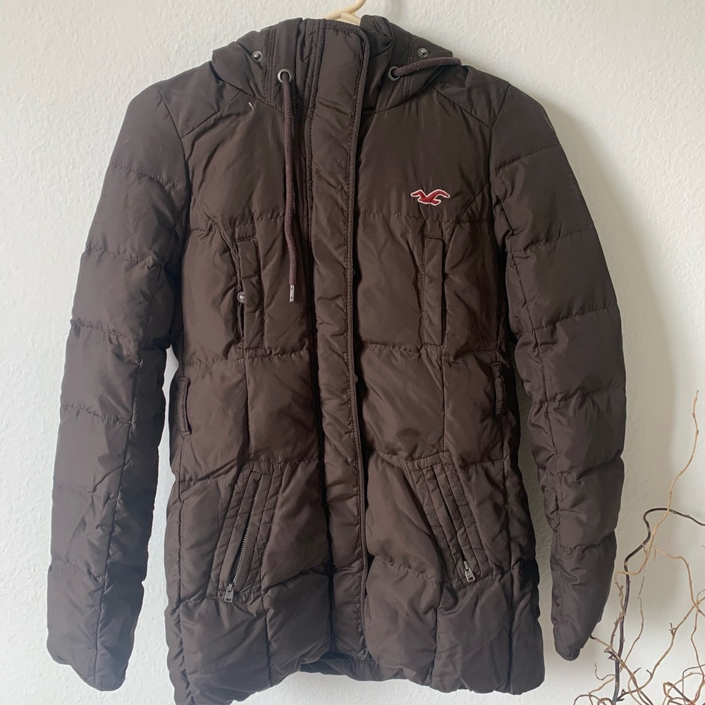 Hollister Brown Puffer Jacket